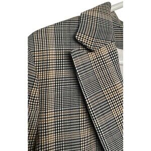 H&M Black Mustard Checkered One Button Blazer